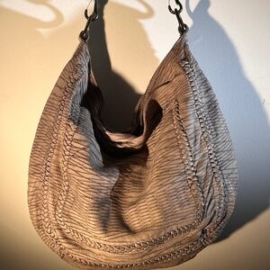 All Saints Women Grey Woven Leather Bag